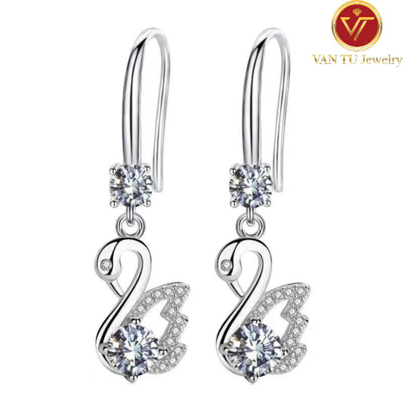 Bông tai thiên nga bạc S99